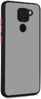 Xiaomi Redmi Note 9 Kılıf Kamera Korumalı Arkası Şeffaf Mat Silikon Kapak - Siyah