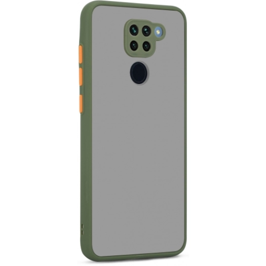 Xiaomi Redmi Note 9 Kılıf Kamera Korumalı Arkası Şeffaf Mat Silikon Kapak - Yeşil