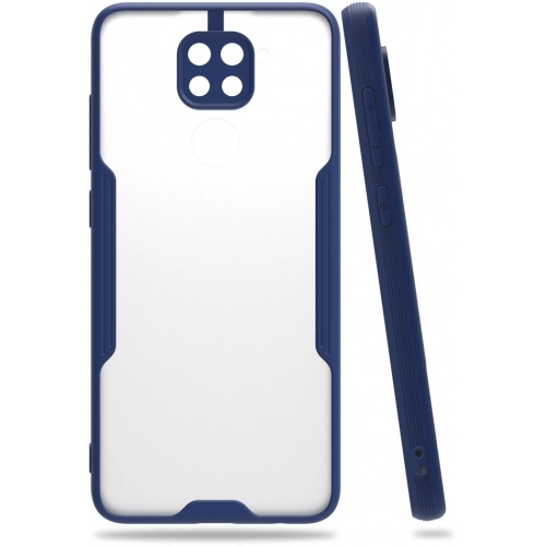 Xiaomi Redmi Note 9 Kılıf Renkli Silikon Kamera Lens Korumalı Şeffaf Parfe Kapak - Lacivert