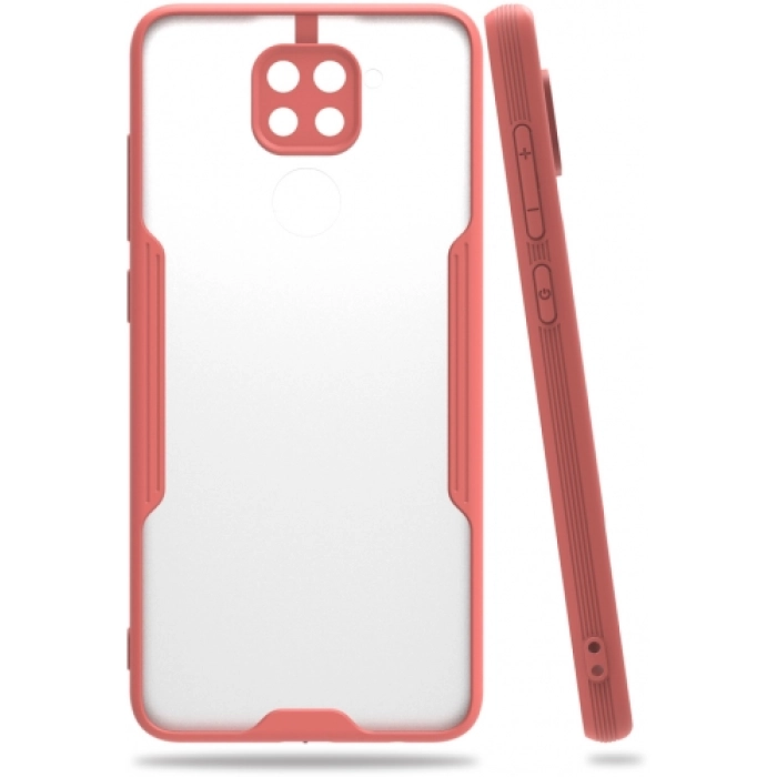 Xiaomi Redmi Note 9 Kılıf Renkli Silikon Kamera Lens Korumalı Şeffaf Parfe Kapak - Pembe