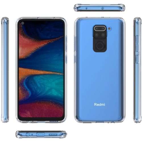 Xiaomi Redmi Note 9 Kılıf Korumalı Kenarları Silikon Arkası Sert Coss Kapak - Şeffaf