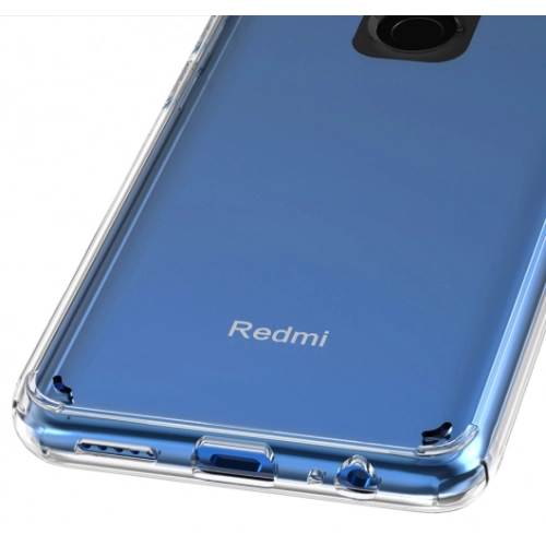 Xiaomi Redmi Note 9 Kılıf Korumalı Kenarları Silikon Arkası Sert Coss Kapak  - Şeffaf