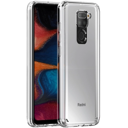 Xiaomi Redmi Note 9 Kılıf Korumalı Kenarları Silikon Arkası Sert Coss Kapak - Şeffaf