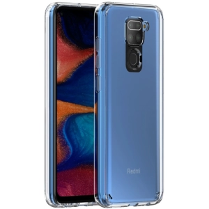 Xiaomi Redmi Note 9 Kılıf Korumalı Kenarları Silikon Arkası Sert Coss Kapak  - Şeffaf