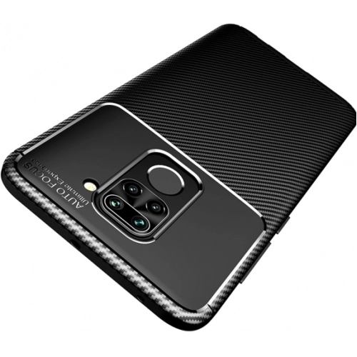 Xiaomi Redmi Note 9 Kılıf Silikon Parmak İzi Bırakmayan Karbon Soft Negro Kapak - Siyah