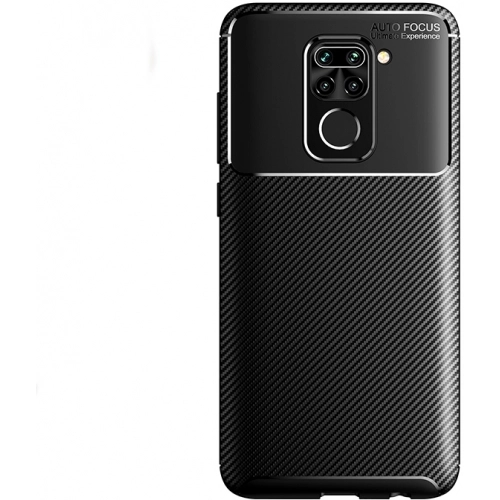Xiaomi Redmi Note 9 Kılıf Silikon Parmak İzi Bırakmayan Karbon Soft Negro Kapak - Siyah