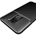 Xiaomi Redmi Note 9 Kılıf Silikon Parmak İzi Bırakmayan Karbon Soft Negro Kapak - Siyah