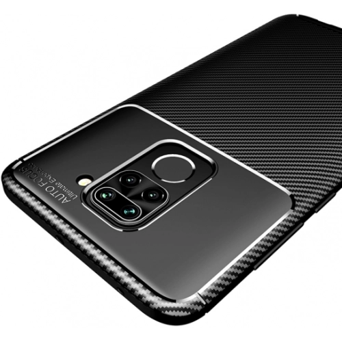 Xiaomi Redmi Note 9 Kılıf Silikon Parmak İzi Bırakmayan Karbon Soft Negro Kapak - Siyah