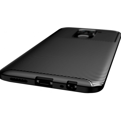 Xiaomi Redmi Note 9 Kılıf Silikon Parmak İzi Bırakmayan Karbon Soft Negro Kapak - Siyah