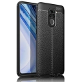 Xiaomi Redmi Note 9 Kılıf Deri Görünümlü Lüks Parmak İzi Bırakmaz Niss Silikon Kapak - Siyah