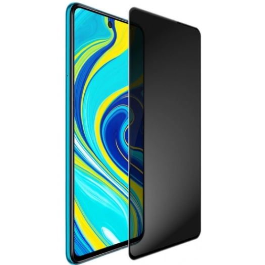 Xiaomi Redmi Note 9 Kırılmaz Cam 5D Ekran Koruyucu Karartmalı Hayalet Cam Privacy Tam Kapatan - Siyah