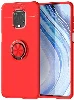 Xiaomi Redmi Note 9 Pro Kılıf Auto Focus Serisi Soft Premium Standlı Yüzüklü Kapak - Kırmızı
