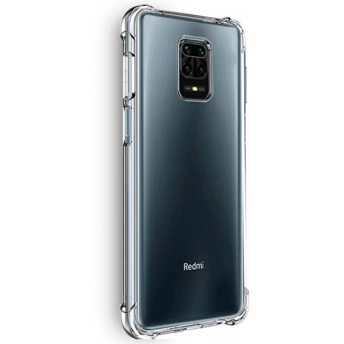 Xiaomi Redmi Note 9 Pro Kılıf Silikon Köşe Korumalı Airbag Darbe Emici Kapak - Şeffaf
