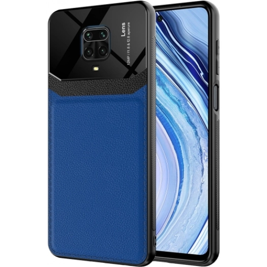 Xiaomi Redmi Note 9 Pro Kılıf Deri Görünümlü Emiks Kapak - Mavi