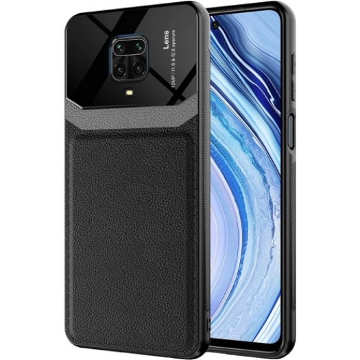 Xiaomi Redmi Note 9 Pro Kılıf Deri Görünümlü Emiks Kapak - Siyah