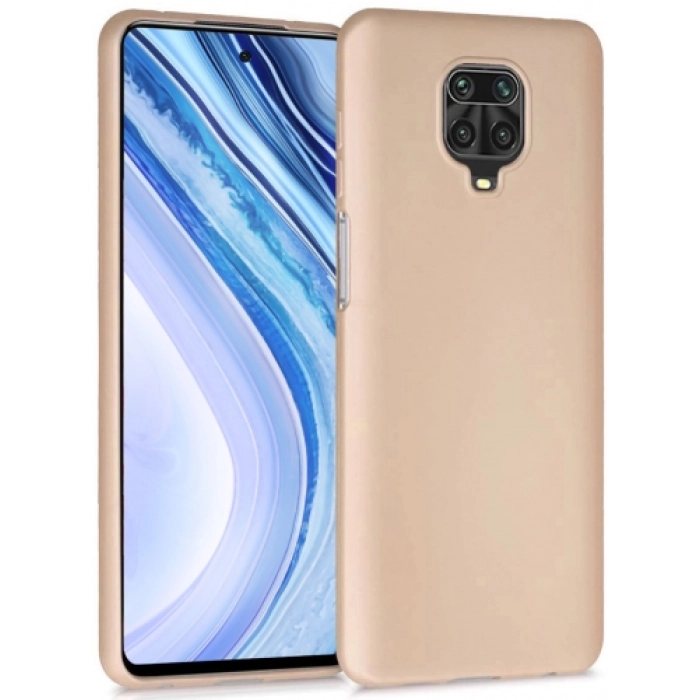 Xiaomi Redmi Note 9 Pro Kılıf İnce Soft Mat Renkli Esnek Silikon Kapak - Gold