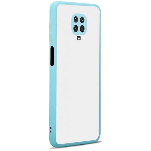 Xiaomi Redmi Note 9 Pro Kılıf Kamera Korumalı Arkası Şeffaf Mat Silikon Kapak - Turkuaz