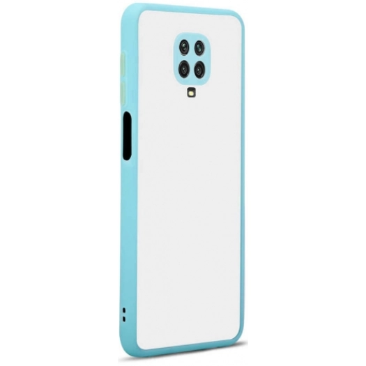 Xiaomi Redmi Note 9 Pro Kılıf Kamera Korumalı Arkası Şeffaf Mat Silikon Kapak - Turkuaz