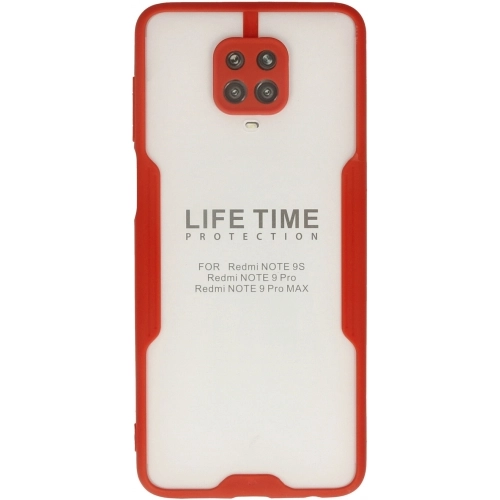 Xiaomi Redmi Note 9 Pro Kılıf Renkli Silikon Kamera Lens Korumalı Şeffaf Parfe Kapak - Kırmızı