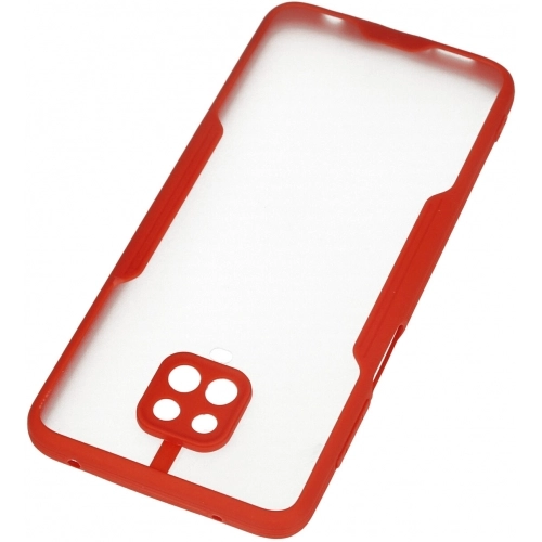 Xiaomi Redmi Note 9 Pro Kılıf Renkli Silikon Kamera Lens Korumalı Şeffaf Parfe Kapak - Kırmızı