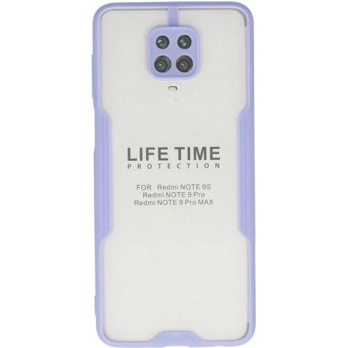 Xiaomi Redmi Note 9 Pro Kılıf Renkli Silikon Kamera Lens Korumalı Şeffaf Parfe Kapak - Lila