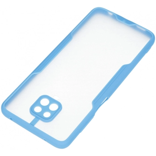 Xiaomi Redmi Note 9 Pro Kılıf Renkli Silikon Kamera Lens Korumalı Şeffaf Parfe Kapak - Mavi