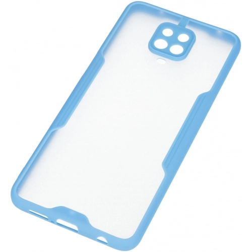 Xiaomi Redmi Note 9 Pro Kılıf Renkli Silikon Kamera Lens Korumalı Şeffaf Parfe Kapak - Mavi