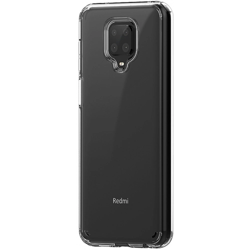 Xiaomi Redmi Note 9 Pro Kılıf Korumalı Kenarları Silikon Arkası Sert Coss Kapak  - Şeffaf
