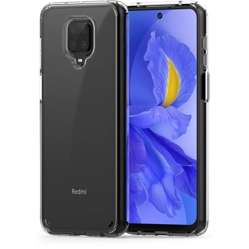 Xiaomi Redmi Note 9 Pro Kılıf Korumalı Kenarları Silikon Arkası Sert Coss Kapak - Şeffaf