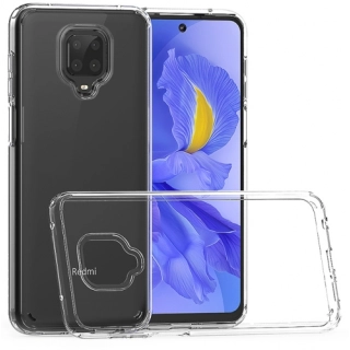 Xiaomi Redmi Note 9 Pro Kılıf Korumalı Kenarları Silikon Arkası Sert Coss Kapak  - Şeffaf