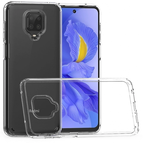 Xiaomi Redmi Note 9 Pro Kılıf Korumalı Kenarları Silikon Arkası Sert Coss Kapak  - Şeffaf
