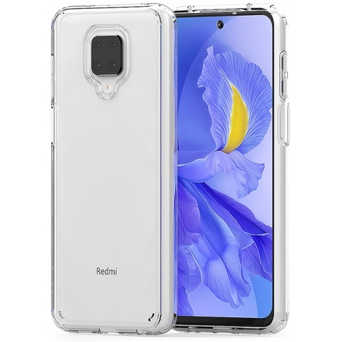 Xiaomi Redmi Note 9 Pro Kılıf Korumalı Kenarları Silikon Arkası Sert Coss Kapak - Şeffaf