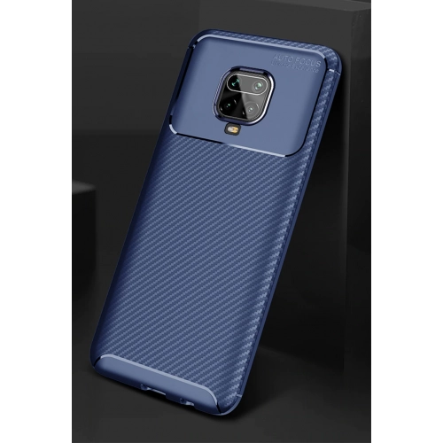Xiaomi Redmi Note 9 Pro Kılıf Silikon Parmak İzi Bırakmayan Karbon Soft Negro Kapak - Lacivert
