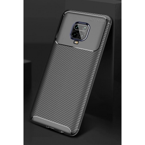 Xiaomi Redmi Note 9 Pro Kılıf Silikon Parmak İzi Bırakmayan Karbon Soft Negro Kapak - Siyah