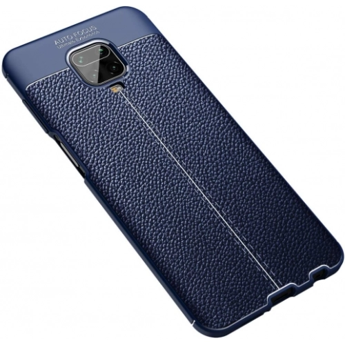 Xiaomi Redmi Note 9 Pro Kılıf Deri Görünümlü Lüks Parmak İzi Bırakmaz Niss Silikon Kapak - Lacivert