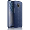 Xiaomi Redmi Note 9 Pro Kılıf Deri Görünümlü Lüks Parmak İzi Bırakmaz Niss Silikon Kapak - Lacivert