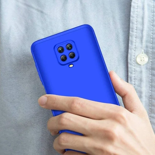 Xiaomi Redmi Note 9s Kılıf 3 Parçalı 360 Tam Korumalı Rubber AYS Kapak - Mavi