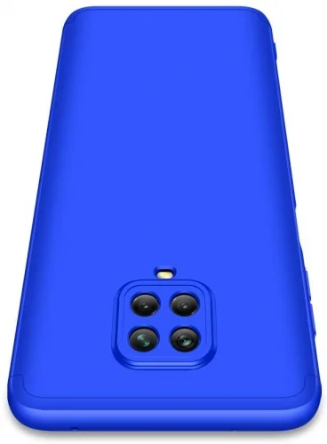 Xiaomi Redmi Note 9s Kılıf 3 Parçalı 360 Tam Korumalı Rubber AYS Kapak - Mavi