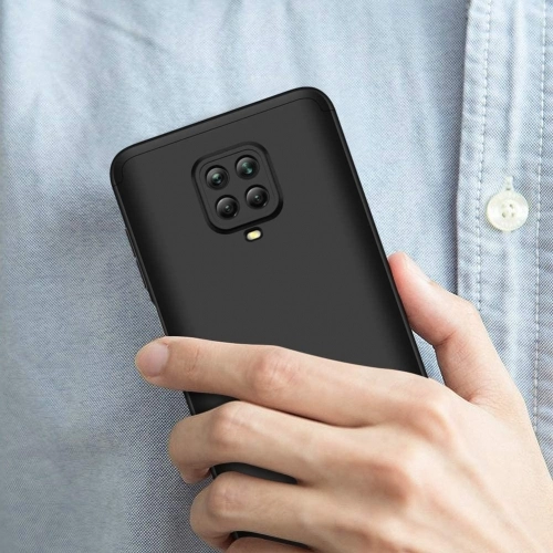 Xiaomi Redmi Note 9s Kılıf 3 Parçalı 360 Tam Korumalı Rubber AYS Kapak - Siyah