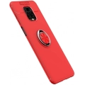 Xiaomi Redmi Note 9s Kılıf Renkli Silikon Yüzüklü Standlı Auto Focus Ravel Kapak - Kırmızı