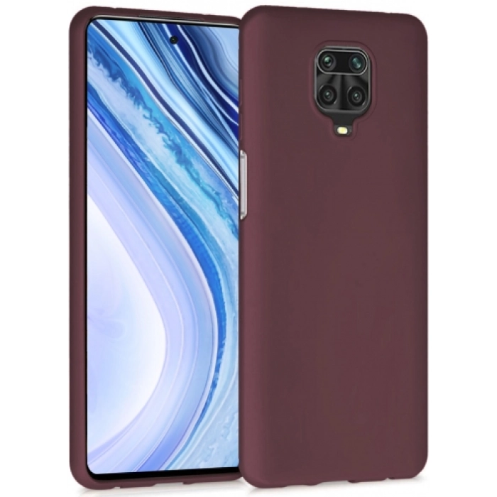 Xiaomi Redmi Note 9s Kılıf İnce Soft Mat Renkli Esnek Silikon Kapak - Mürdüm