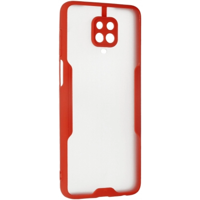 Xiaomi Redmi Note 9s Kılıf Renkli Silikon Kamera Lens Korumalı Şeffaf Parfe Kapak - Kırmızı