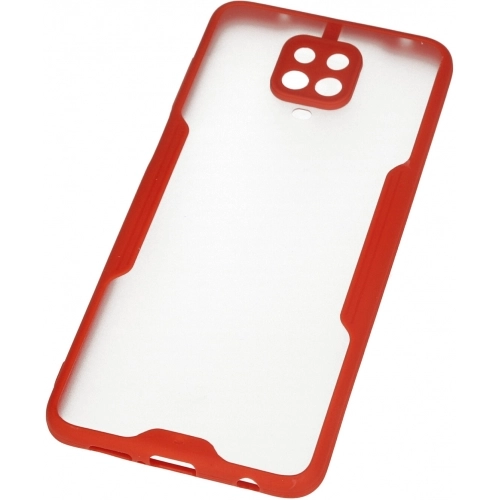 Xiaomi Redmi Note 9s Kılıf Renkli Silikon Kamera Lens Korumalı Şeffaf Parfe Kapak - Kırmızı