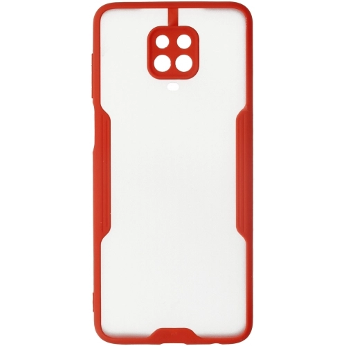 Xiaomi Redmi Note 9s Kılıf Renkli Silikon Kamera Lens Korumalı Şeffaf Parfe Kapak - Kırmızı