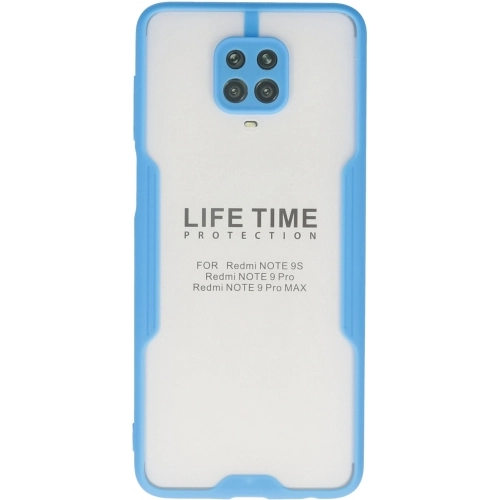 Xiaomi Redmi Note 9s Kılıf Renkli Silikon Kamera Lens Korumalı Şeffaf Parfe Kapak - Mavi