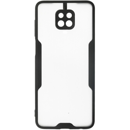 Xiaomi Redmi Note 9s Kılıf Renkli Silikon Kamera Lens Korumalı Şeffaf Parfe Kapak - Siyah