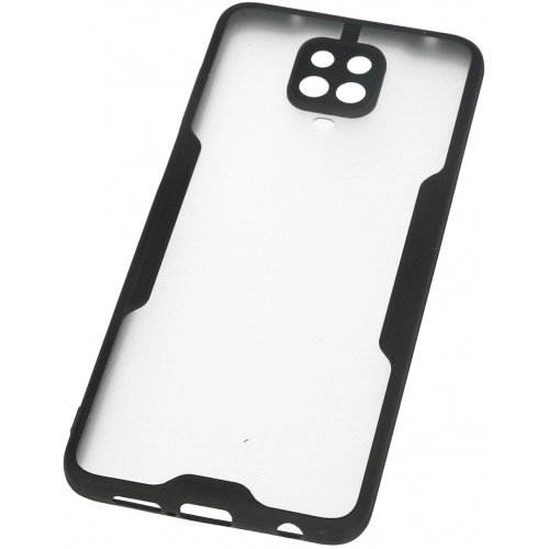 Xiaomi Redmi Note 9s Kılıf Renkli Silikon Kamera Lens Korumalı Şeffaf Parfe Kapak - Siyah