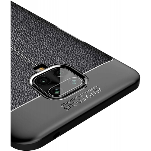 Xiaomi Redmi Note 9s Kılıf Deri Görünümlü Lüks Parmak İzi Bırakmaz Niss Silikon Kapak - Lacivert