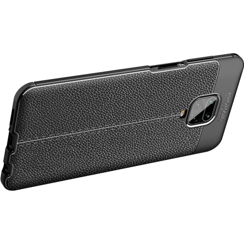 Xiaomi Redmi Note 9s Kılıf Deri Görünümlü Lüks Parmak İzi Bırakmaz Niss Silikon Kapak - Lacivert