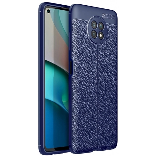 Xiaomi Redmi Note 9T Kılıf Deri Görünümlü Lüks Parmak İzi Bırakmaz Niss Silikon Kapak - Lacivert